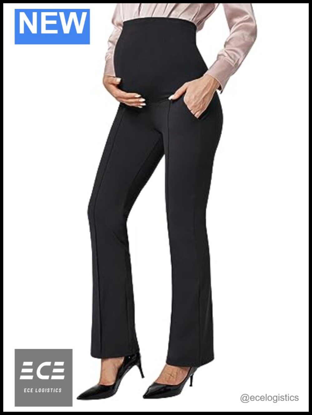 IUGA Maternity Bootcut Pants Over Belly Work Leggings Pockets